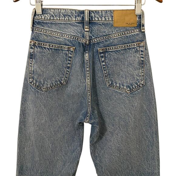 Rag & Bone Alex High Rise Straight Jean US 24 Mid Blue Wash Denim 100% Cotton - Picture 7 of 13